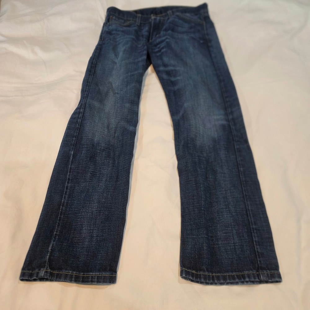 Levi's 513 Slim Straight Jeans Mens 29x30 Dark Wash Blue Excellent Denim Pants